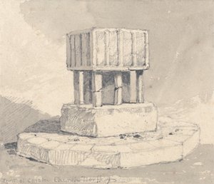 Fonte battesimale nella chiesa di Caister, Norfolk da John Sell Cotman
